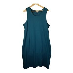 Eddie Bauer Dress Medium Sleeveless Tank Dress Midi Teal
